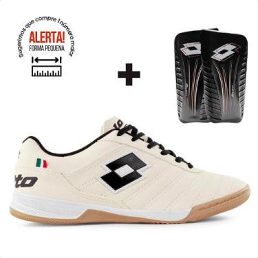 Imagem de Chuteira Futsal Lotto Stadio Classic B700 Masculina + Caneleira, 41, C
