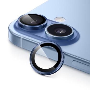 Imagem de JETech Protetor de Lente de Câmera para iPhone 17 6,3 Polegadas, Anel Individual de Metal de Vidro Temperado 9H, Bandeja de Rápida Instalação, HD Claro, 1 Conjunto (Azul)
