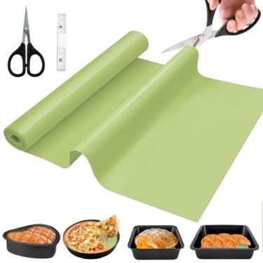 Imagem de Rolo de silicone de 40,6 cm x 1,6 m, antiaderente premium, resistente ao calor, reutilizável para pastelaria e massa para assar, fritadeira a ar, proteção de forno e balcão (verde)