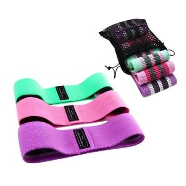 Imagem de Kit 03 Faixas Elástica Melhore seu Treino Hip Resistance Bands Fisiote