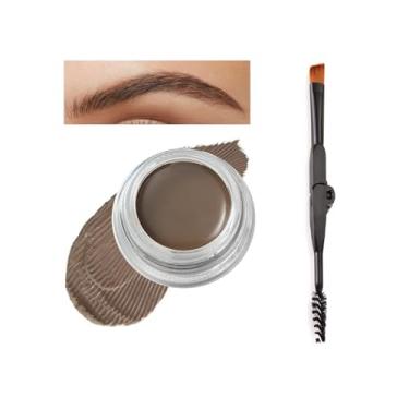 Imagem de Corlo Pomada de sobrancelha, gel impermeável à prova de manchas, cosméticos de maquiagem natural de longa duração com pincel de sobrancelha de ponta dupla (03 marrom macio)