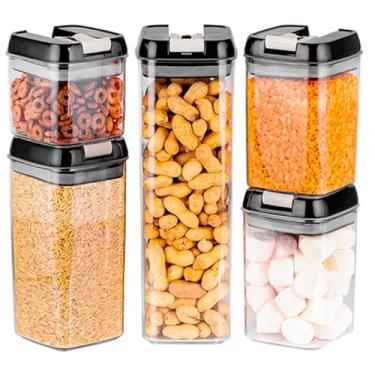 Imagem de Conjunto 4 Pote Hermetico Porta Mantimento Com Tampa Vedacao Organizacao Cozinha