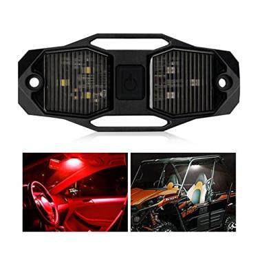 Imagem de OPP ULITE Switch UTV LED Doom Light, branco e vermelho, 6 peças, luz universal para montagem em barra de rolagem, luz de cúpula de LED, luz de leitura de cortesia, luz de mapa para RZR Polaris