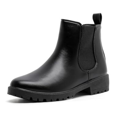 Imagem de MEMON Chelsea Botas femininas de salto baixo modernas, casuais, confortáveis, pretas, Me25013-preta, 38