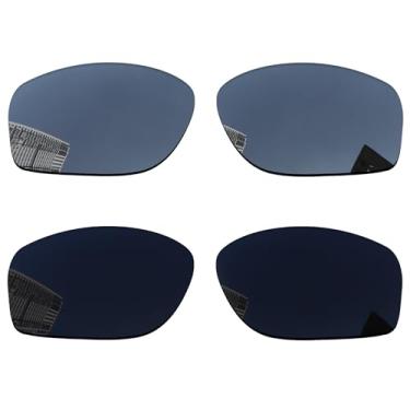 Imagem de Acefrog Lentes de reposição polarizadas de 1,5 mm para óculos de sol Oakley Conductor 8 OO4107, material atualizado, resistente a impactos - titânio preto e prateado polarizado - 1,5 mm