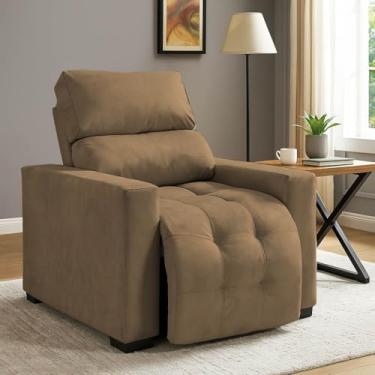 Imagem de Poltrona Cadeira Do Papai E Mamãe Reclinável Retrátil Para Sala De Descanso Madri Capuccino