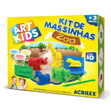 Imagem de Kit de Massinha de Modelar Acrilex 450g Zoológico 40010