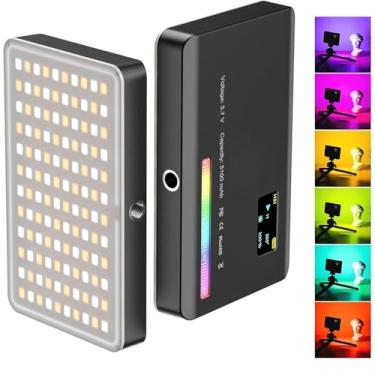 Imagem de Luz de vídeo 120 RGB, Luzes de vídeo de bolso LED On-Camera, Bateria recarregável embutida 3100mAh, 360 efeitos de luz Full Color 20, CRI≥95 2500-9000K Painéis de LED