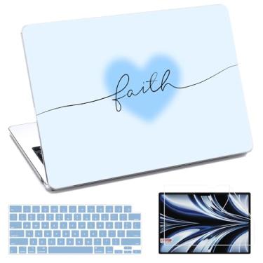 Imagem de QJUZO Compatível com MacBook Air 13 polegadas 2025 2024 2023 2022 M4 M3 M2 A3240 A3113 A2681, capa rígida para laptop com protetor de tela + capa de teclado para MacBook Air 13,6 polegadas - Coração