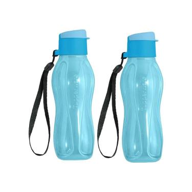 Imagem de Kit 2 Garrafas de Água Tupperware Eco Tupper Azul Claro 310ml