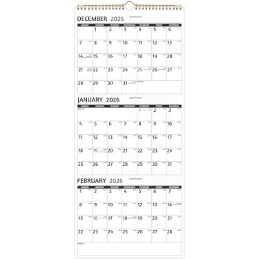 Imagem de Calendário de parede 2025-2026 - calendário de 3 meses vertical 2025-2026, abril de 2025 - julho de 2026, calendário de parede de 3 meses, 28 x 66 polegadas, calendário 2025 com impressão grande
