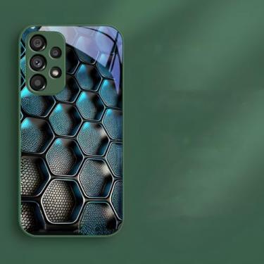 Imagem de MVVKKY Capa de celular de vidro temperado com gradiente azul para Samsung S9 Plus (para Samsung S9 Plus/3)