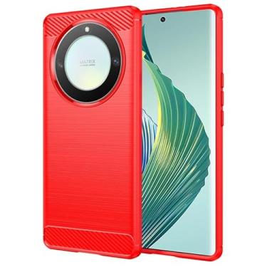 Imagem de Capa Case Huaweí Honor Magic 5 Lite (Tela 6.67) Carbon Fiber Anti Impacto (Vermelho)