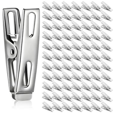 Imagem de LEIFIDE 300 pregadores de roupas de aço inoxidável fortes prendedores de roupa de metal resistente para lavanderia, pendurar, secar meias, artesanato, vedação de alimentos e uso doméstico (prata)