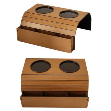 Imagem de Suporte Porta Copos Esteira + Porta Controle de Sofá Kit 2 Peças(CARAMELO)