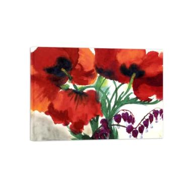 Imagem de Flores Pintura em tela Famosa Pintura Reprodução-Quadros para sala de estar-Flores vermelhas 2-Pôster pronto para pendurar Tela Embrulhada 50x70cm