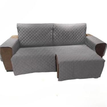 Imagem de Capa para Sofá Retrátil e Reclinável 2 Módulos - Medida Total 2,90m Incluindo Braços, Protetor Impermeável e Ajustável,(Gelo)