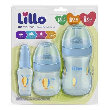 Imagem de Kit Mamadeira Primeiros Passos Azul Lillo