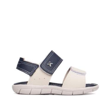 Imagem de Sandália Infantil Klin Tira Aderente Cinza Claro/marinho, Cinza, Azul,