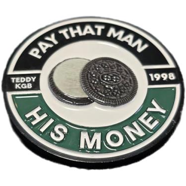 Imagem de LETS GO CORNHOLE Pay That Man His Money Poker Card Protector Good Luck Charm Trinket, Teddy KGB Design, 1998 Edition Rounder Players Great Gift