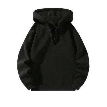 Imagem de Moletom com capuz masculino SOLY HUX com zíper e manga comprida, preto