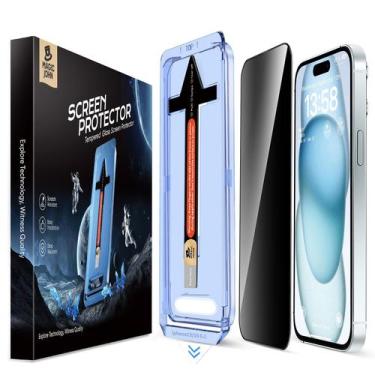 Imagem de Protetor de tela MAGIC JOHN Privacy iPhone 15 6.1", pacote com 2