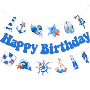 Imagem de 3 faixas de festa de aniversário com tema náutico, decorações de festa náutica, faixa de navegação de viagem marítima para tema de marinheiro de cruzeiro, suprimentos de festa de aniversário