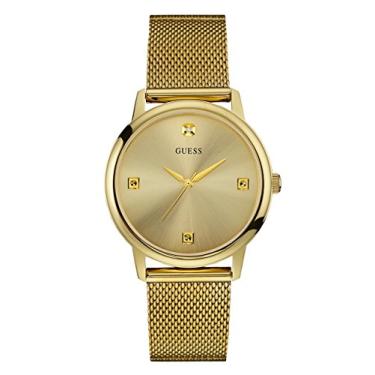 Imagem de Relógio Guess com mostrador de diamante de 39 mm, Dourado, NS, Relógio masculino Guess com mostrador de diamante e aço inoxidável