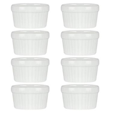 Imagem de 8 Ramekin De Porcelana Classic Branco 6Cm X 4Cm Lyor
