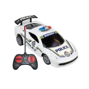 Imagem de Carrinho de Controle Remoto Policia Branco Luzes LED Alta Velocidade Diversão Garantida Para Crianças E-ShopCenter