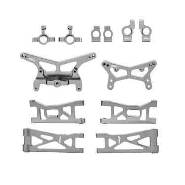 Imagem de NMNRC Front Steering Knuckles Caster Blocks C Rear Hub Carrier Shock Tower Suspension Arm Kit for Losi Micro B Micro-T Series Upgrades Part Gray