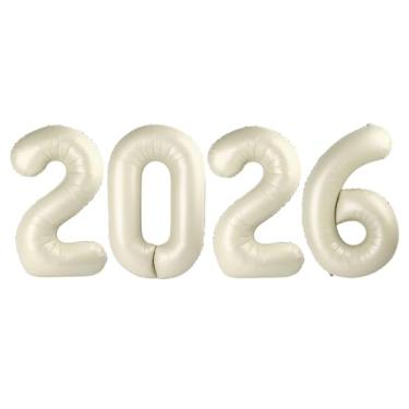 Imagem de 2026 Number Balloons, 40 Inch Balloon, New Years Eve Decorations, Cream White Balloons for New Years Eve Party Supplies 2026, Graduation Decoration, 2 6 20 26 Birthday Parties