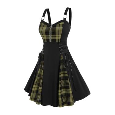 Imagem de ROSE GAL Vestido feminino gótico de renda com ombro vazado e ombros vazados plus size, Verde_4, 3X