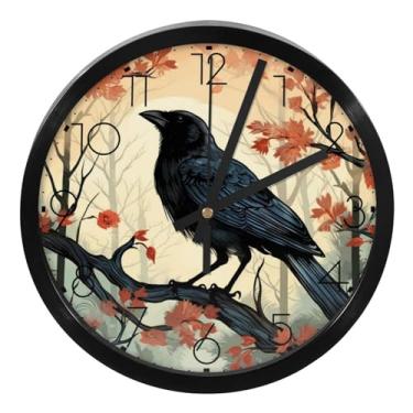 Imagem de LILINWAN Relógio de parede 24 cm sem tique-taque silencioso operado por bateria relógio de parede redondo moderno estilo simples decoração relógio para escritório/escola/quarto/sala de estar