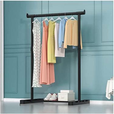 Imagem de Cabide para roupa removível, cabide para roupa de metal resistente independente, fácil de montar para armazenamento de roupa suporte de exibição barra para roupa para decoração de quarto