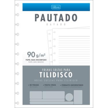Imagem de Refil Tilidisco Pautado 80 Folhas A4 Tilibra Papel 90g
