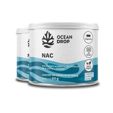 Imagem de Kit 2 Nac N-Acetil L-Cisteína Ocean Drop Vegano 120 Cápsulas