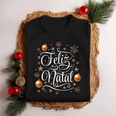 Imagem de Camiseta Unissex Natal Feliz Natal Festa Personalizado Tecido Premium 