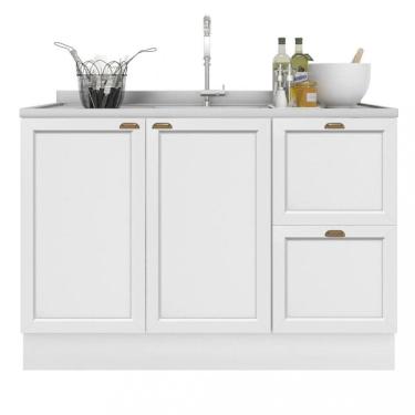 Imagem de Balcao para Pia 2 Portas 2 Gavetas 120cm sem Pia Unna Poliman