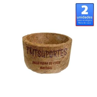 Imagem de Vaso Fibra de Coco 21cm Ecológico Natural 2 unid TMTSUPORTES