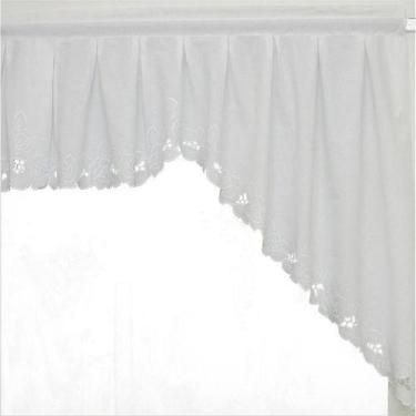 Imagem de Cortina P/Sala E Quarto Algodão Branca 200X165Cm Ramifex - Rafimex