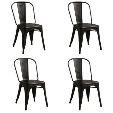 Imagem de Kit 4 Cadeiras De Design Linha Tolix Metal - Preto
