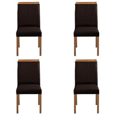 Imagem de Kit 4 Cadeiras Decorativas Sala de Jantar Luxo Analice Facto Marrom - 