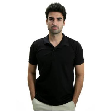 Imagem de Camiseta Masculina Gola Polo Ixória Preta Piquet Luxo