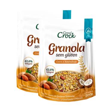 Imagem de Kit 2X: Granola Aveia/Coco/Amêndoa S/ Glúten Leve Crock 200g
