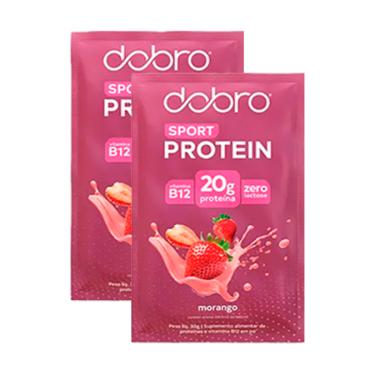 Imagem de Kit 2X: Proteína Vegana Morango Sachê Dobro 30g