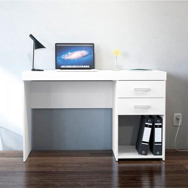 Imagem de Mesa para Computador 2 Gavetas Malta 1171 Politorno - Branco