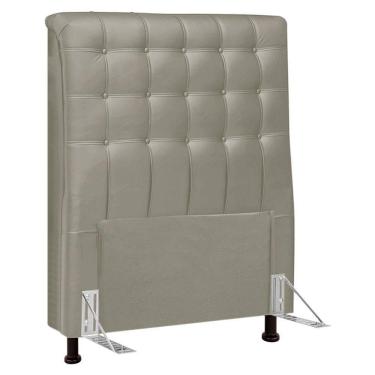 Imagem de Cabeceira Cama Box Solteiro Ciara 90cm Botonê Com Frame Linho Bege