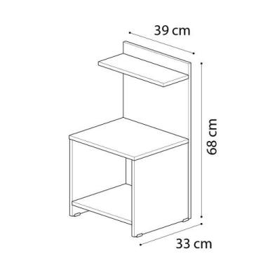 Imagem de Mesa de Cabeceira Moderna Fantasy - Nicho e Prateleira - Preto - RPM -