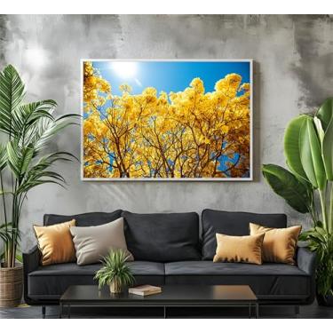 Imagem de Quadro Decorativo Grande Premium Árvores Coloridas Sala Hall (03, Branco, 120x80)